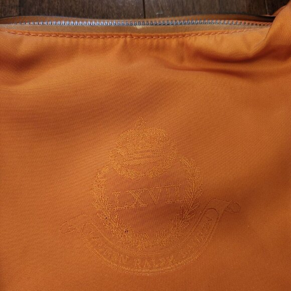 Lauren Ralph Lauren LXVII orange nylon leather shoulder crossbody bag - Picture 3 of 12